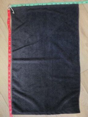 (6) Golf Towels - Solid Black with Silver Carabiner 16" x 25" (NWOT)